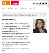 Newsletter Unternehmensrecht