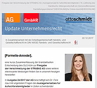 Newsletter Update Unternehmensrecht